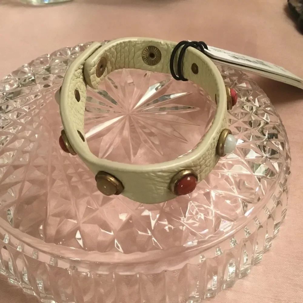 NWT Treasure & Bond Nordstrom Adjustable Stone and Leather Bracelet